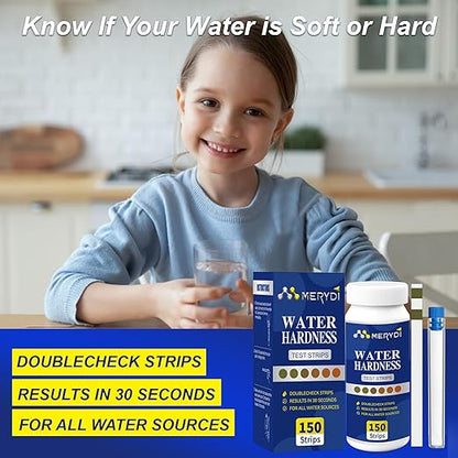 Water Hardness Test Kit,150 Strips-Double Color Pads,Hard Water Test Kit for Home,Drinking Water Tap Water Well Pool Spa Water Softener Quick Accurate Water Quality Testing Kit with Sample Tube