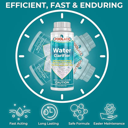 POOLACC Spa Clarifier Hot Tub - Clears Cloudy Water, Improves Filter Efficiency, Keeps Your Spa Balanced - Highly Concentrated Spa Hot Tub Chemical Water Clarifier, Fit All Spas & Hot Tubs - 16 Oz
