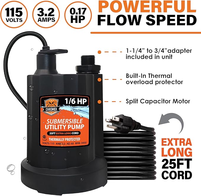 Tankless Water Heater Flush Kit with Certified Liquid Descaling Solution and 1/6HP Heavy Duty Pump with 25 Ft Extra Long Power Cord