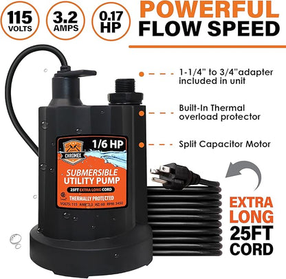 Tankless Water Heater Flush Kit with Certified Liquid Descaling Solution and 1/6HP Heavy Duty Pump with 25 Ft Extra Long Power Cord