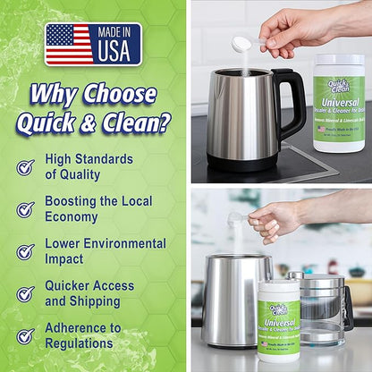 Quick & Clean Universal Descaler - 2lbs - Made in the USA - Granule Descaling Powder for Distilling Machines & More - Removes Mineral & Limescale Build Up