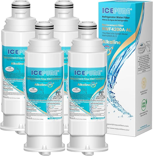 ICEPURE Alkaline DA97-17376B Refrigerator Water Filter Replacement for Samsung HAF-QIN/EXP, DA97-08006C, WD-F45, WS645A RS27T5200SR RS22T5201SR RF28R7201SR RF32CG5400SR RF23M8070SG, Enhances PH, 2Pack