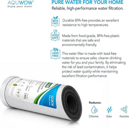 CTO20BB 5 Micron 4.5" x 20" Carbon Block Water Filter Set – Replacement Cartridges for Whole House and Under Sink Systems, Universal Standard Size (1, 20 x 4.5)