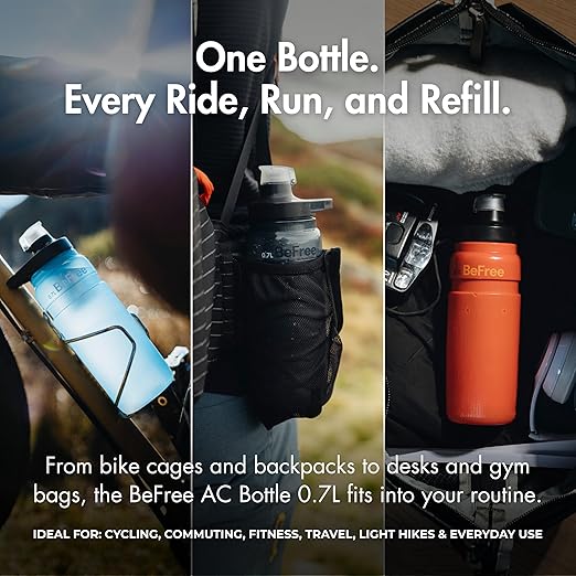 Katadyn BeFree AC 0.7L Filtering Water Bottle in Smoke, Two-Stage Hollow Fiber, Activated Carbon & Soft, Portable Design for Hiking, Cycling, Travel, Commuting & Everyday Hydration