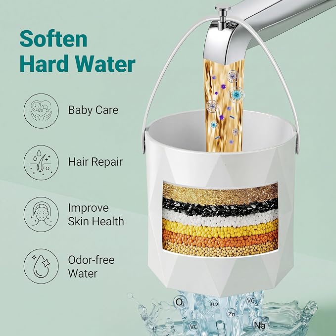 Bath Faucet Filter, 10-Stage Advanced Shower Water Filter | For Tub with 3,000 Gallon Non-Spill Filtration, Removes Chlorine, Fluoride, Hardness, Baby-Safe, Soften Hard Water