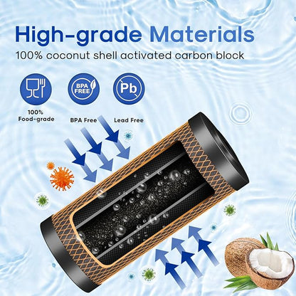 ICEPURE 5 Micron 4.5" x 10" CTO10BB-KDF Whole House Water Filter Coconut Shell Activated Carbon and KDF Heavy Metal Removal Water Filter Replacement for Home, 3PACK