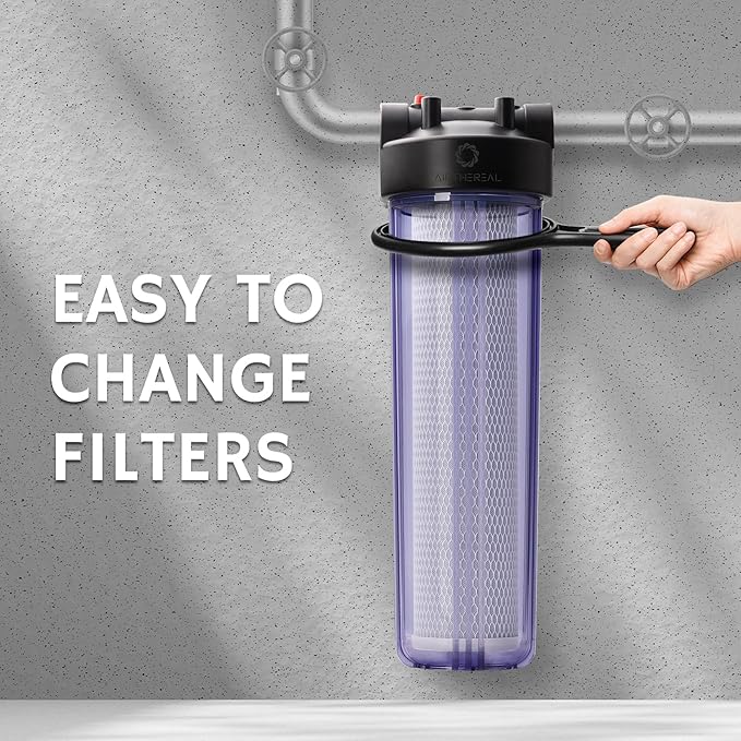 Airthereal 20" x 4.5" Whole House Sediment Activated Carbon Water Filter, 5 Micron 20-inch CTO Water Filter Replacement Cartridge for City and Well Water, 4-Pack