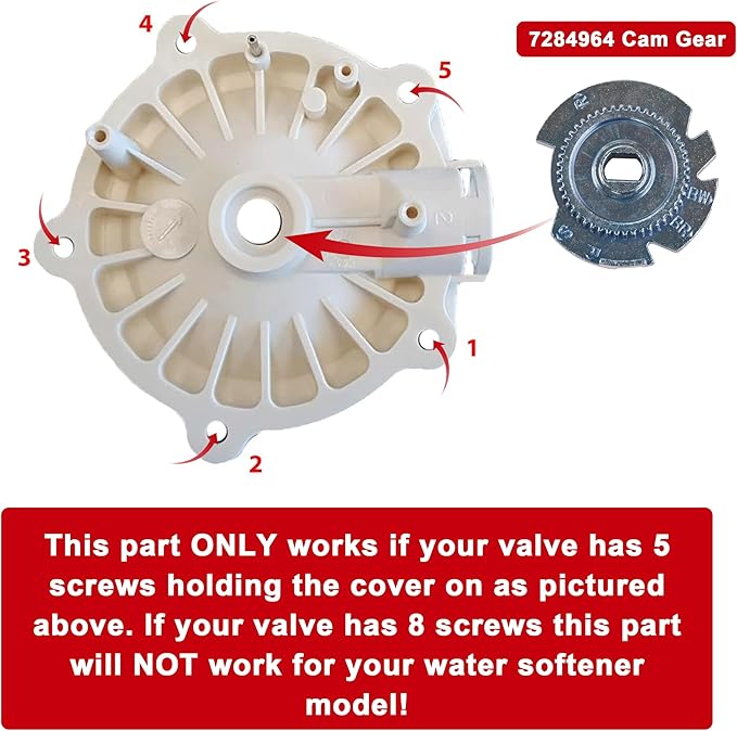 7384683 7286039 7281291 WS26X10021 Water Softener Motor Fits 3/4″ Systems - Cam Gears Part Number 7284964 Original OEM Part with Screws
