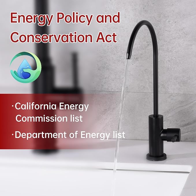SUMERAIN Water Filter Faucet for Reverse Osmosis or Water Filtration System | Matte Black, 304 Stainless Steel, 100% Lead-Free, Drinking Water Faucet for Kitchen Sink
