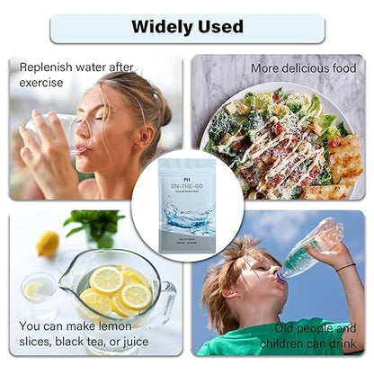 XIGGA Alkaline Water Filter Pouch Super Durable - 2/3/4/6 Pack, Rich in Minerals Balanced Alkali and Acid, Easy to Carry, NO Heavy Metal(White)