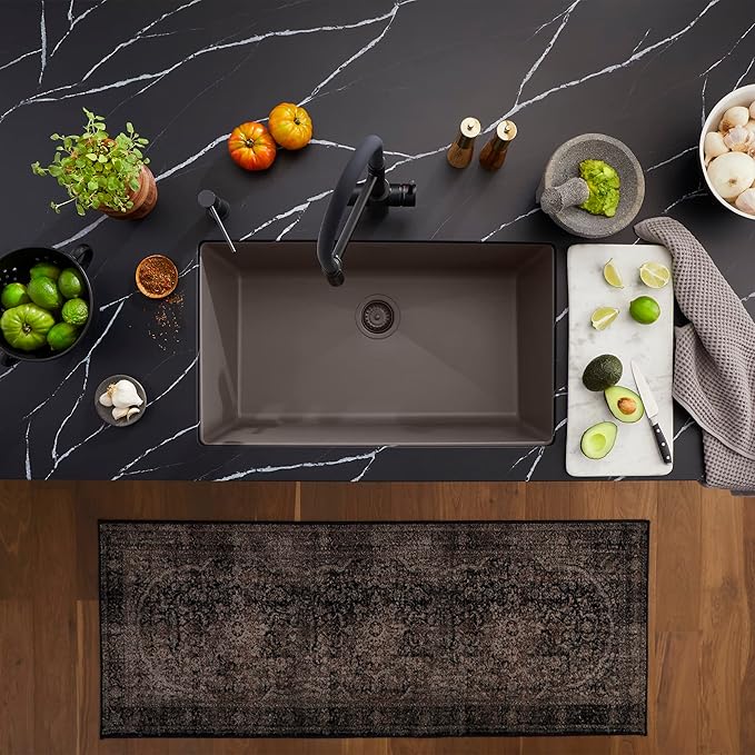 BLANCO 443121 PRECIS SILGRANIT Super Single Undermount Kitchen Sink 32" L X 19" W - Volcano Gray