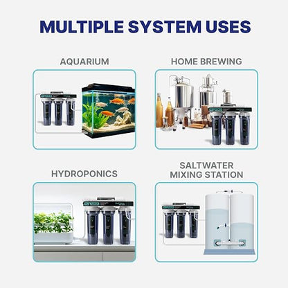 NU Aqua RODI System for Aquarium 4 Stage Deionization Reverse Osmosis System - RO Water Filter System 100 GPD Saltwater and Freshwater Filtration - 120-Day Trial