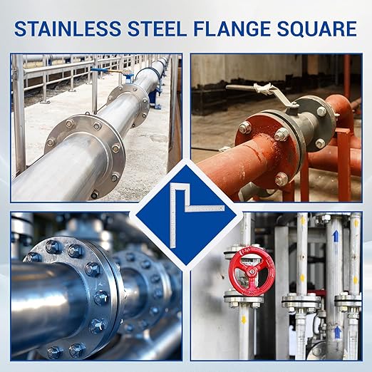 MorningRo 1 Pack Flange Angle Square Pipefitter Tools Stainless Steel Angle Flange of Squareness Water Pipelines System Heavy Duty Measuring Tool (11.8 x 11.8 Inches/ 300 x 300 mm)