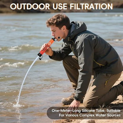 Water Filter Straw 20 Pack – Outdoor Camping & Hiking Survival Gear Kit for Family Use, Ultra-Light Personal Filter Straws for Backpacking,Camping, Bug-Out Bags and Emergency Preparedness
