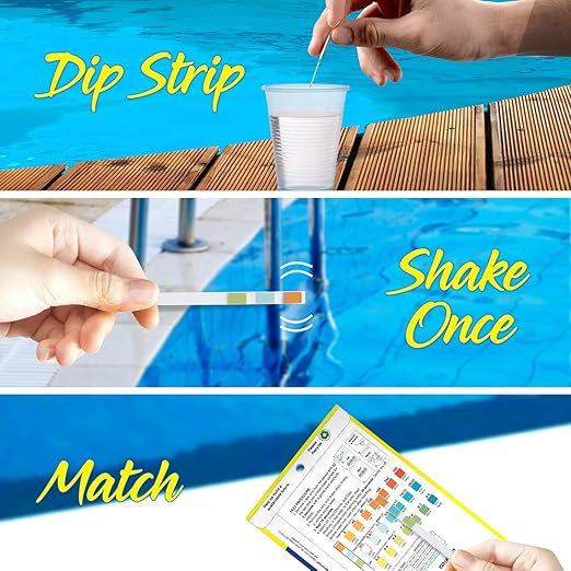 Industrial Test Systems Pool Check 3in1 | 10 Individually Wrapped Test Strips in Pocket Pack | Test Free Chlorine, Alkalinity, & pH | Ideal for Public Pools & Waterparks