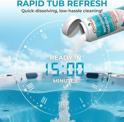 Non-Chlorine Spa Shock for Hot Tub -2.2 lbs×4 Packs, Chlorine-Free Shock Oxidizer Treatment for Hot Tubs, Spas and Swimming Pools, Fast Acting Oxidizing Shock for Crystal Clear Water, 35.2oz×4
