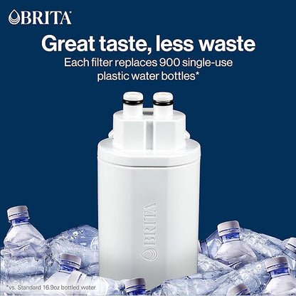 Brita Hub Replacement Water Filter,BPA-Free,Replaces 900 Plastic Water Bottles,Lasts Six Months or 120 Gallons,Includes 1 Filter,Kitchen Essential,White,(Pack of 6)