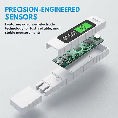 TDS Meter Digital Water Tester 4 in 1 TDS EC & Temperature(°C,°F) Meter, 0-9999 ppm Meter, Portable Large Display Water Testing Kits for Drinking Water Hydroponics Aquarium, RO/DI System