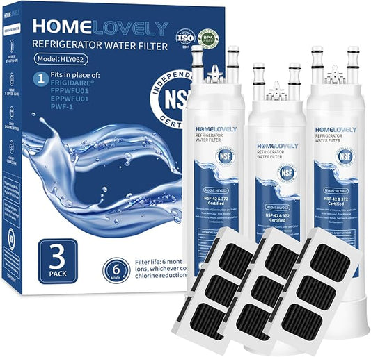 FPPWFU01 Water Filter & PureAir Ultra II PAULTRA2 Air Filter Replacement for Frigidaire FRSS2623ASD, FRSS2623ASJ, FRSS2623ASN, FRSS26L3AFC, FRSS26L3AFE, GRSS2652AF, FRSS2623AWC, 3 Combo