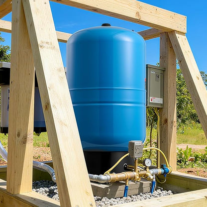 VEVOR 30-Gallon Vertical Well Pressure Tank, Pre-Charged Pressurized Water Tank for Well Pumps, Heavy-Duty Carbon Steel Water Storage Container for Home, School, Farm & Irrigation Systems