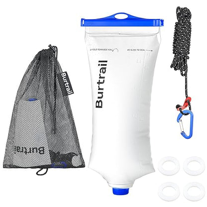 Water Bag 2L Compatible with Squeeze Water Filtration System, Foldable Squeeze Bag for Survival Water Filter Straw, Wide Mouth and 28mm Narrow Mouth Water Container