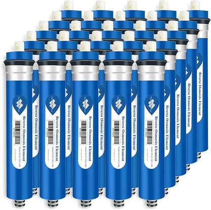 Membrane Solutions Reverse Osmosis Membrane 100 GPD 11.75"x1.75" RO Membrane Water Filter Replacement Fits Under Sink RO Drinking Water Purifier System, 25-Pack
