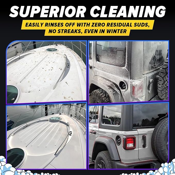 Carfidant Xtreme Salt Crusher – Boat Wash Soap & Salt Remover - Marine Engine Flush & Road Salts Neutralizer - Heavy Duty Cleaner for Boats, Jetskis, Cars - 1 Gallon (128 fl. oz.)