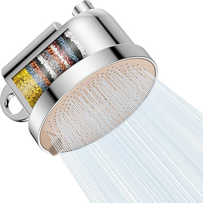 NSF Certified Filtered Shower Head - 5 Settings High Pressure Rain Shower Head with Filter for Hard Water Softener - Easy Install & Replace - Bathroom Showerhead to Remove Chlorine & Heavy Metals