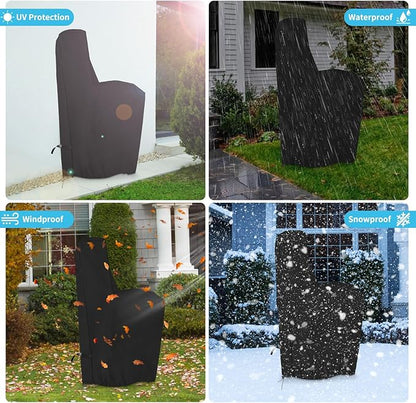 COSHNIBI Water Softener Cover , 420D Heavy Duty Outdoor Water Softener Cover Waterproof Insulated with Split Zipper, All Weather Protection 55" H x 30" W x 16" D - Black