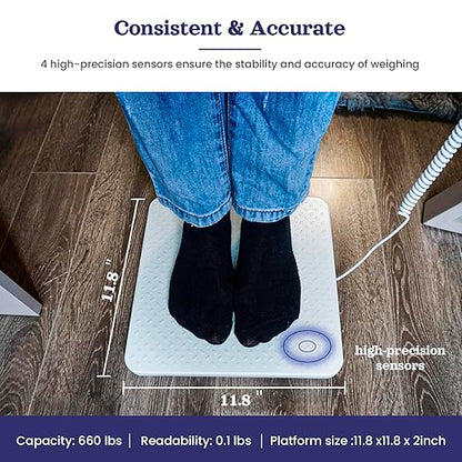Tetuga Medical Scale - Heavy Duty 660 lb High Capacity Wrestling Scale for Body Weight with Easy to Read LCD Display Physician Scale, Professional Medical Grade Scale for Doctor Home Gym Office