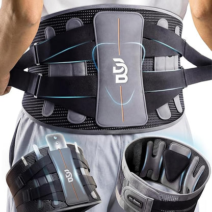 DR. BRACE® Lower Back Brace for Men & Women for Lower Back Pain Relief, Revolutionary Versatile Splints System & Removable Lumbar Pad, Adjustable & Breathable Back Support Brace (29.5-35.4″)