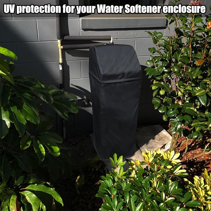 Water Softener Cover for WHES30E/WHES40E Grain Softener, Openable top Easy to use Removal-free installation for UV Dust protection of Water Softener Housings Outdoor or indoor (Black)