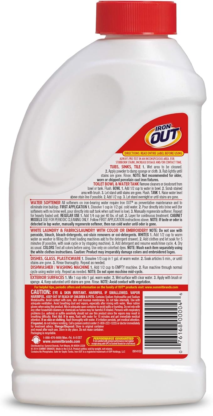 Iron Out Rust Stain Remover Powder, 1 lb 12 oz, and Powerful Gel Spray, 16 fl oz