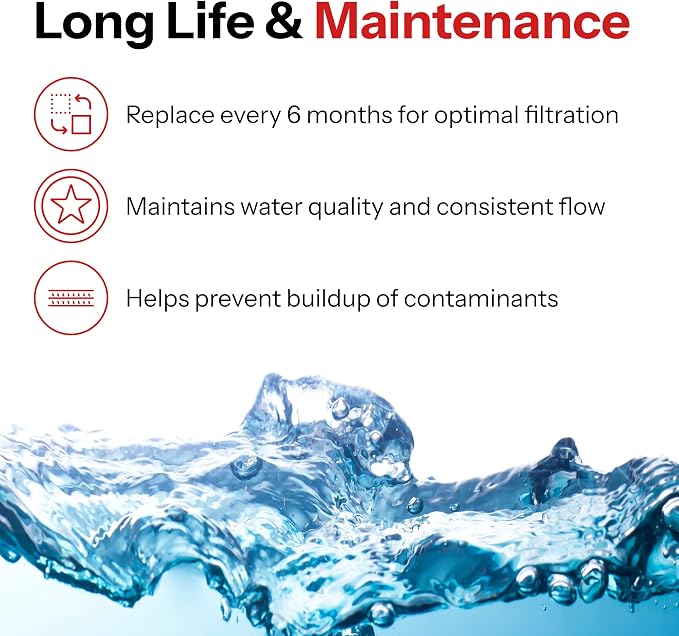 Clear Choice Taste Filter Replacement for Whirlpool UKF8001 WF50 Filter Compatible with EDR4RXD1 EFF-6013A FILTER4A FILTER4 Refrigerator Water Filter, NSF/ANSI 42, Box of 2, Made in the USA