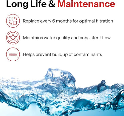 Clear Choice Taste Filter Replacement for Whirlpool UKF8001 WF50 Filter Compatible with EDR4RXD1 EFF-6013A FILTER4A FILTER4 Refrigerator Water Filter, NSF/ANSI 42, Box of 2, Made in the USA