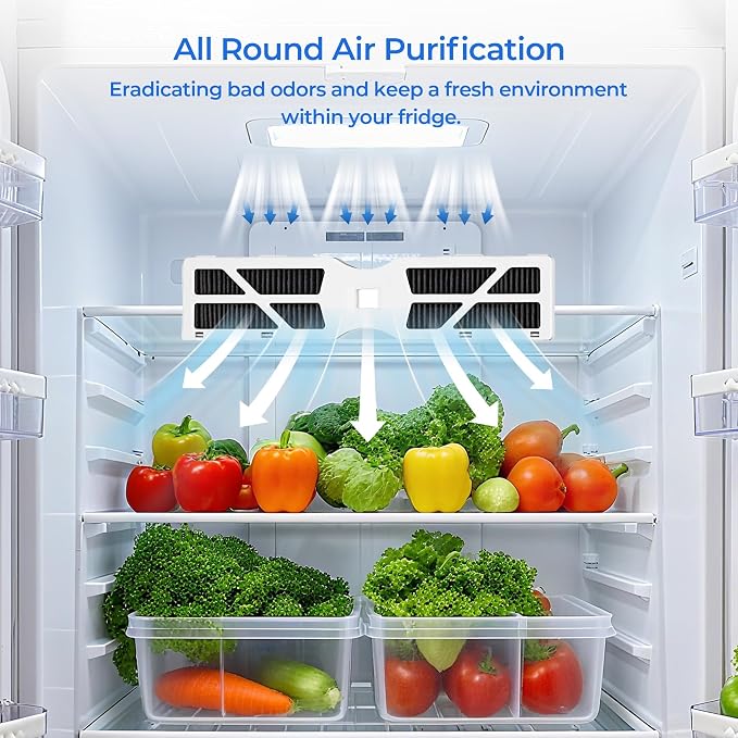 TEEHAY PWF-1 FPPWFU01 Water Filter & PureAir AF-2 FRGPAAF2 Air Filter Combo, Compatible with Frigidaire FRIGCOMBO6, GRFS2853AF, FRFC2323AS, FRFS2823AS, FRFS282LAF, GRFC2353AF, FRFS2823AD, 3 Combo