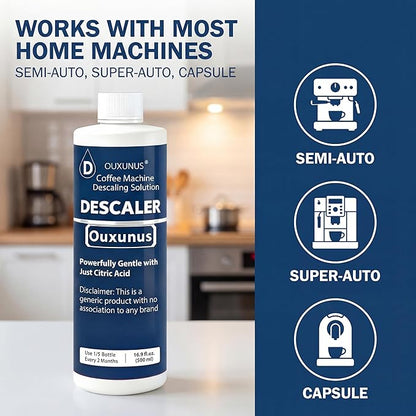 Descaling Solution for Coffee Machines, 500ml, Compatible with DeLonghi Fully Automatic Espresso Machines, Fits ECAM & ESAM Series, Powerful Limescale Remover,(5 Uses)