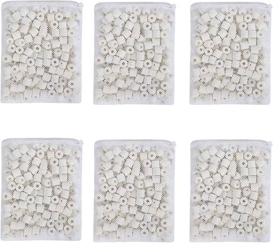 ALEGI Aquarium Premier Bulk Bio Ceramic Rings Filter Media for Fresh Water, Sea Water Fish Tank Canister Filter,Koi Fish Pond Reef Filter (6 lbs)