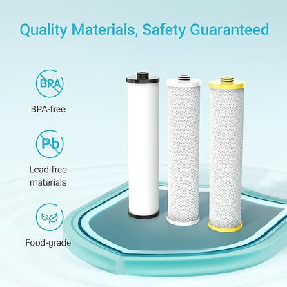 Aquacrest WF51 Water Filter, Replacement for Aquasana® AQ-5300+R, Claryum® 3-Stage Max Flow, AQ-C3M-R, AQ-6300M, 800 Gallons, 3 Filters