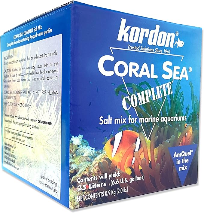 KORDON #22025 Coral Sea Salt Mix with Amquel, 7-Gallon