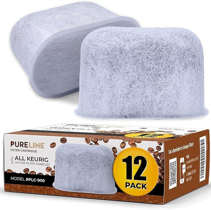 Keurig Filter Replacement by Pureline, 12 Pack Charcoal Water Filter | Replacement for Keurig Water Filter Cartridges - Fits Keurig 2.0 and 1.0 Classic Coffee Makers, NSF Certified (2 Year Supply)