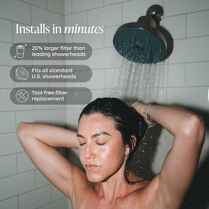 Cold Life Filtered Shower Head for Hard Water - Recommended by Gary Brecka - Wide-Face High-Pressure Shower Head with Filter - Multi-Stage Filtration for Skin & Hair, 99% Chlorine Reduction, Chrome