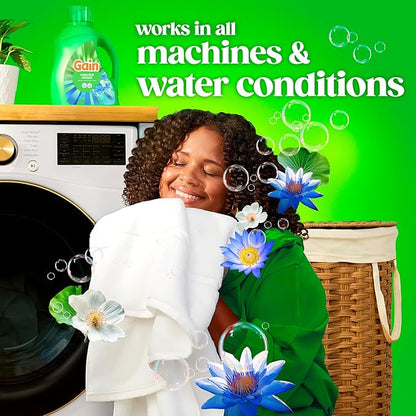 Gain Ultra Oxi Liquid Laundry Detergent, Waterfall Delight Scent, 177 fl oz, Freshness + Odor Fighting, High Efficiency Washing Machine Liquid Cleaning Soap, 134 Loads (Packaging May Vary)