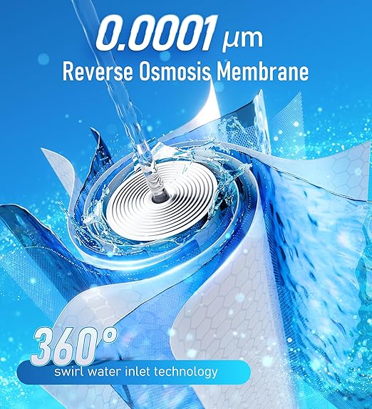 DESENRUIS Reverse Osmosis System, Dual RO Water Filter, 800 GPD Fast Flow, 3:1 Pure to Drain, Tankless Under Sink RO System, Reduce PFAS & TDS, Smart LED Faucet