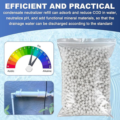 1 Bag Condensate Neutralizer Refill 3.3 Lbs - 7-8mm Calcite Pellets, pH Neutralizer Media for Water Heater Filter & Condensate Kit (1 Bag Condensate Neutralizer Refill)