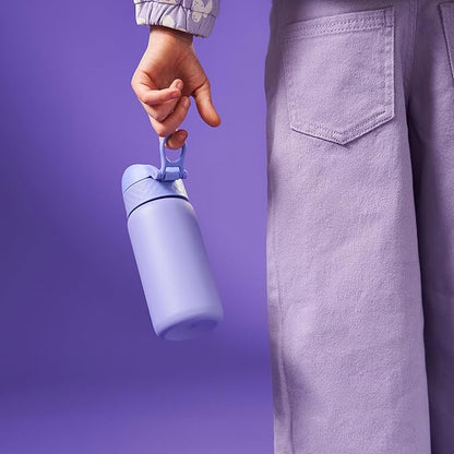 ION8 Insulated Steel Water Bottle, 320 ml/11 oz, Leak Proof, Easy to Open, Secure Lock, Dishwasher Safe, Carry Handle, Hygienic Flip Cover, Scratch Resistant, Durable Stainless Steel, Light Purple