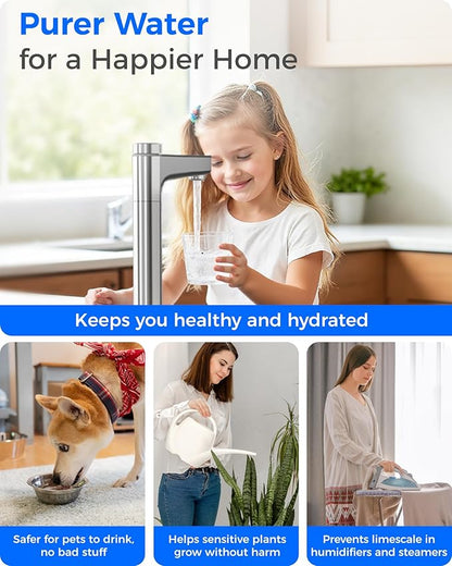 Waterdrop X12-WCS RO Water Filter, NSF/ANSI 42&58&372 Certified, 1200 GPD Undersink Reverse Osmosis System, 10-Stage Filtration, 3:1 Pure to Drain, Smart Faucet, BPA Free, [ NO Minerals Added ]