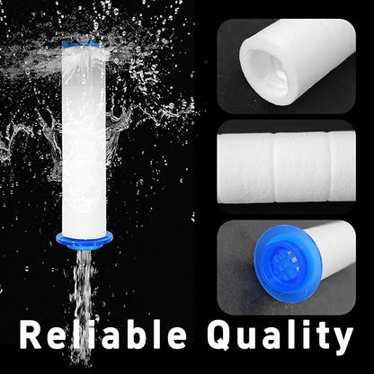12Pcs 3.2” Shower Head Filter Cartridge, PP Cotton Replacement Filters for High Pressure Handheld Turbo Fan, Vortex Hydro Jet Shower Head, Improves Water Quality, Easy Install