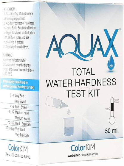Total Water Hardness Test for Pool, Aquarium, and Drinking Water, and Improving Water Softener Efficiency, Hard Water Test Kit