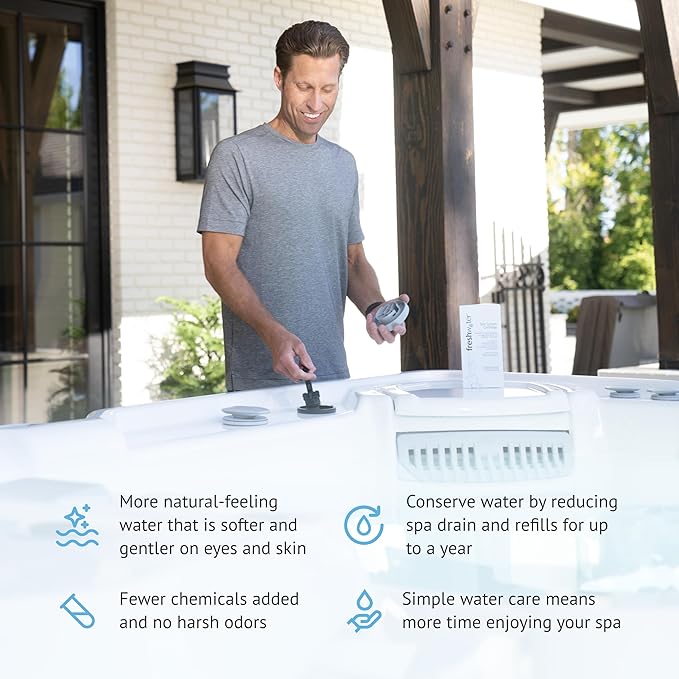 FreshWater Salt System Cartridge - Water Treatment Replacement Cartridge for Spas & Hot Tubs - Easy Maintenance - Supports Natural-Feeling Water to Help Prevent Dry Eyes & Itchy Skin (2 Pack)